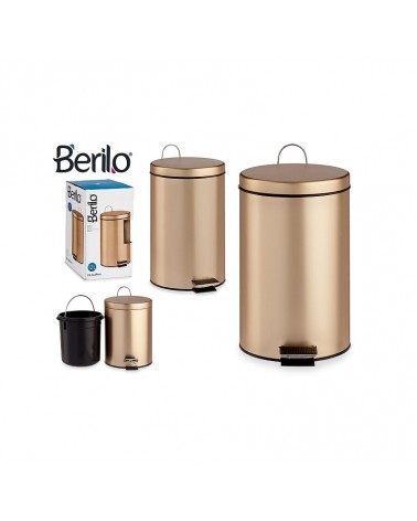 BALDE LIXO C/PEDAL 12L METAL DOURADO