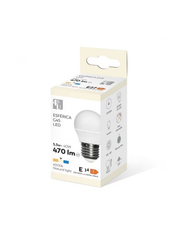 LAMPADA LED ESF. 5W E14 220º 470LM 40K