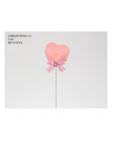 CORAÇAO ROSA 3CM PACK12 ST-11171L