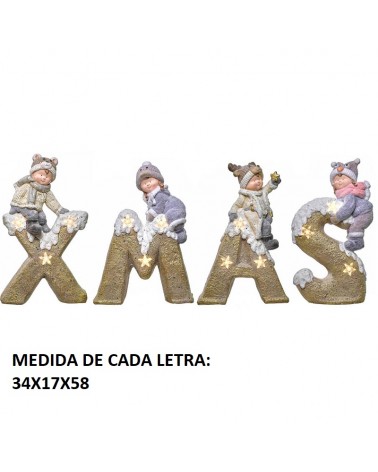 NATAL- X`MAS POLIRESINA CONJ. 4 letras