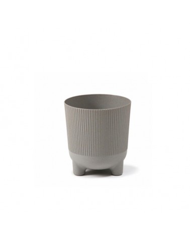 VASO ARIA ECO MADEIRA CINZA 14x16cm