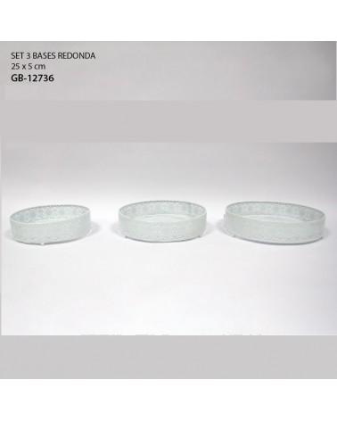 CONJ. 3 BASES REDONDA 25X5CM GB-12736