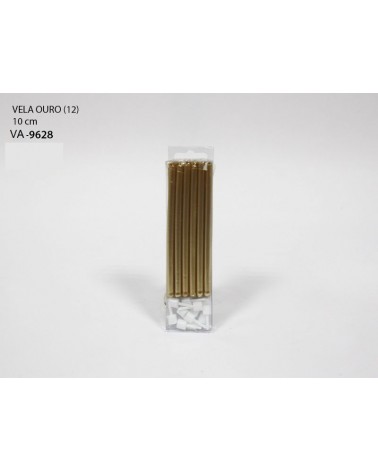 VELA 9.8X0.5 OURO 10CM 12 UND VA-9628