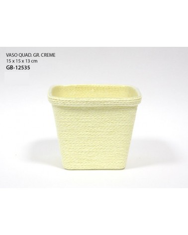 VASO QUAD. GR CREME 15X15X13CM GB-12535