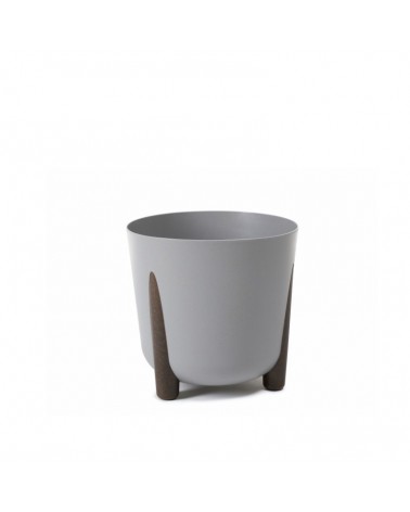 VASO C/PES FRIDA ECO MADEIRA CINZA 30cm